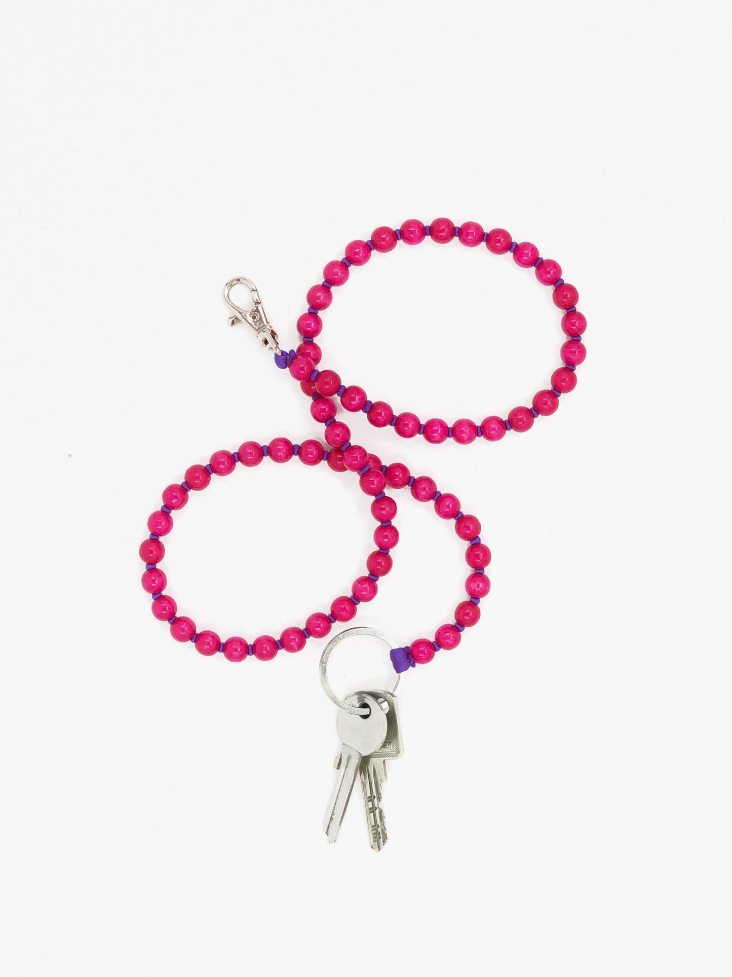 Perlen long, pink-purple